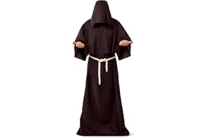 Spooktacular Creations Adult Medieval Hooded Monk Cloak Renaissance Priest Robe Halloween Costume
