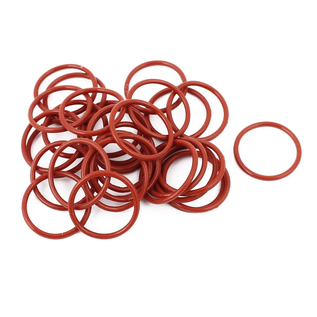 Sourcingmap 30Pcs Red 20mm x 1.5mm Silicone Rubber Gasket O Ring Sealing Ring Heat Resistant