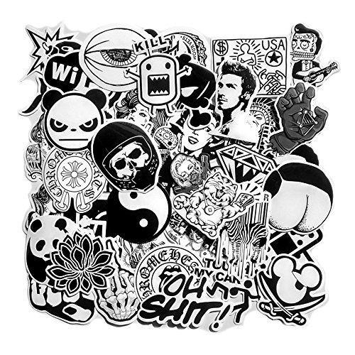 Naisidier Car Decals Vinyl's Bumper Stickers Graffiti Decals for Personalize Laptops, Skateboards, Luggage, Cars, Bumpers, Bikes, Bicycles - Random Sticker Pack (100pcs)