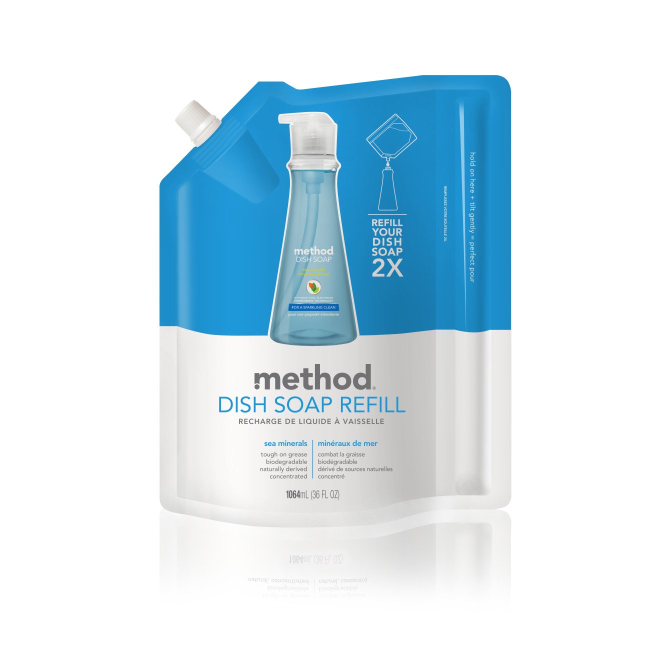 Method Dish Soap Refill, Sea Minerals, 36 Fl Oz, Pack of 6