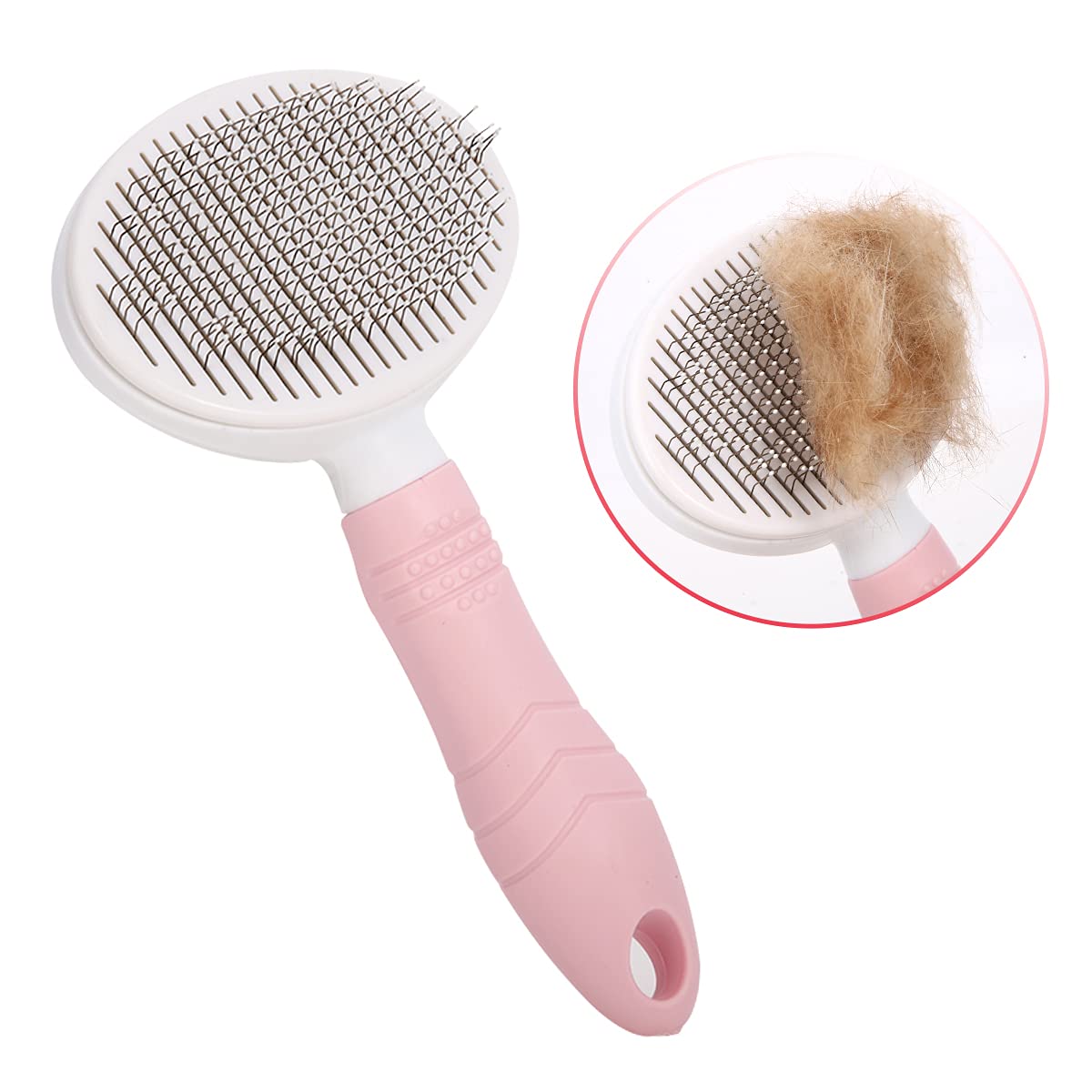 Dog Brush Cat Brush for shedding and grooming, DEMKICO Cat Dog Slicker Brush Gently Removes Loose Undercoat, Mats Tangled Hair, Pet Brush for long and short haired dogs,cats (Pink)