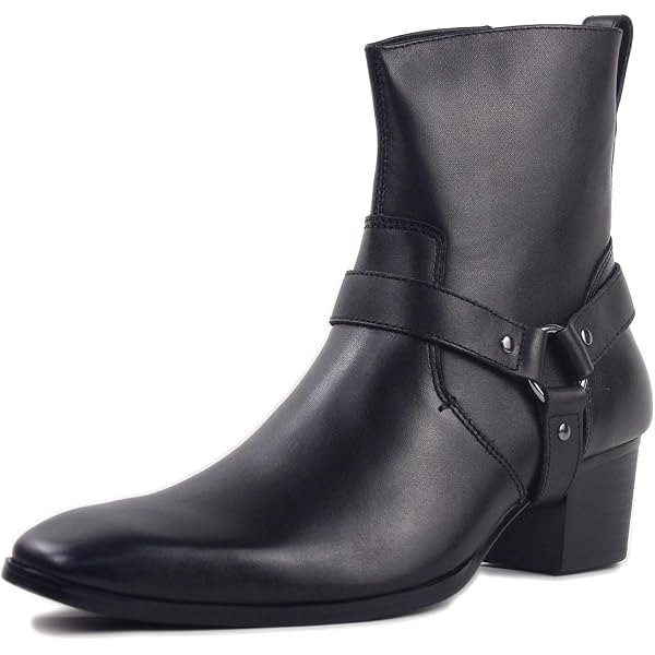 Amazon.com | OSSTONE Men Chelsea Ankle Boots Leather Chukka  display picture 1