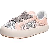 Qimaoo Girls Sneakers Glitter Tennis Shoes Lightweight Non-Slip Running Walking Shoes for Toddler/Little Kid/Big Kid