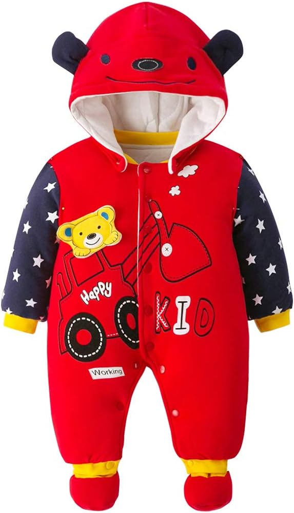 Baby Girls Boys Romper Newborn Thicken Snowsuit Fall/Winter Infant Jumpsuits Outfit 6 Months