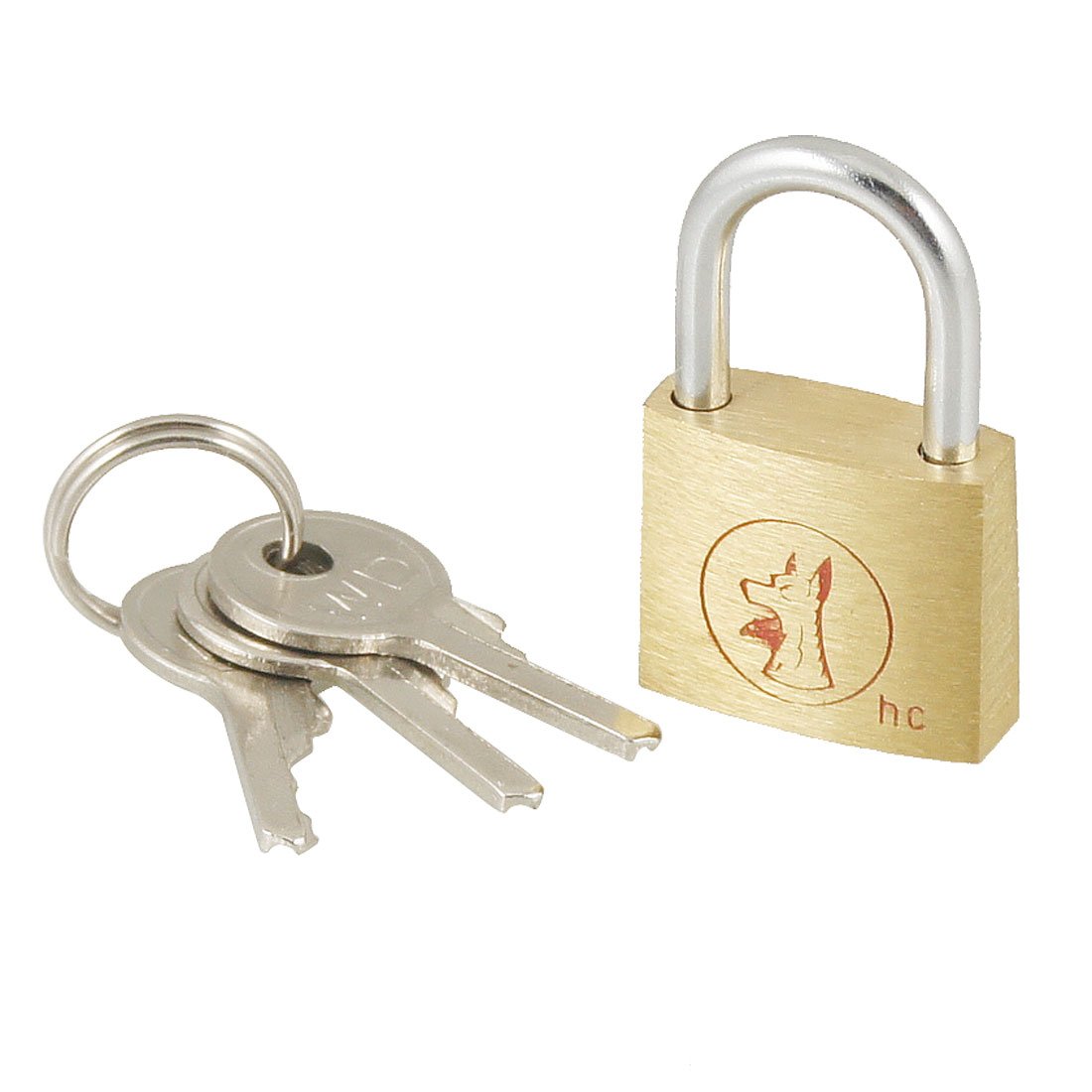 Sourcingmap Office Cabinet Door Gold Tone Metal 32mm High Lock Padlock with 3 Keys