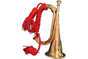 NAUTICALMART Brass and Copper Blowing Bugle Signal Horn 10.6" with Beautiful Rope Binding