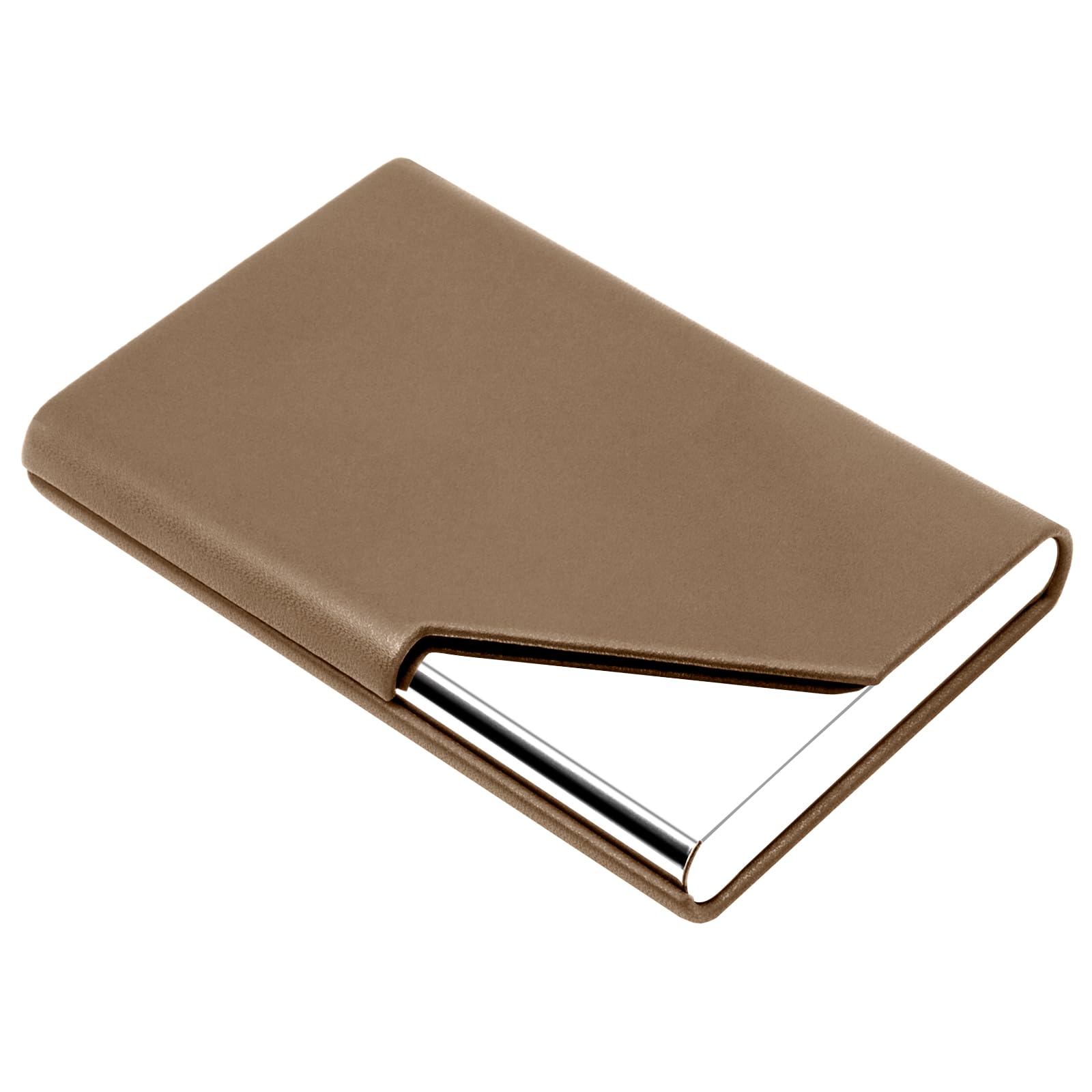 padike Business Card Holder, Business Name Card Holder Wallet Credit Card ID Case/Holder (Brown)
