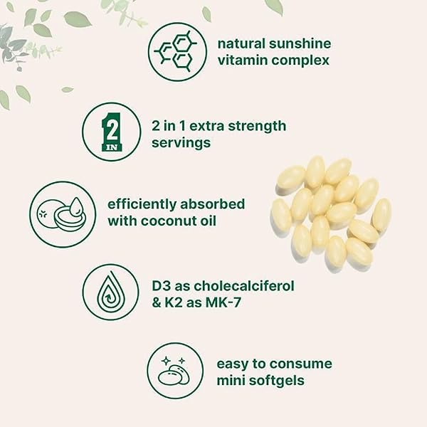 WFWJ 2-IN-1 VITAMIN D3 K2 SUPPLEMENT SOFTGEL, 10000 IU VIT D3 + 200 MCG VITAMIN K2 (180 PCS)