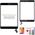 A-MIND Screen Replacement For IPad Mini 1 A1432 A1454 A1455/IPad Mini 2 A1489 A1490 A1491 Touch Digitizer Parts, Include IC Chip,Home Button,Cameral Holder,with Screen Protector+Repair Tools (Black)