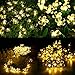 Outdoor Solar LED String lights Addlon garden decorative lighting,23ft 50 LED 8work Modes,Blossom Ambiance lighting for Outdoor, Garden, Home, Wedding, Christmas party, Waterproof (Warm White)