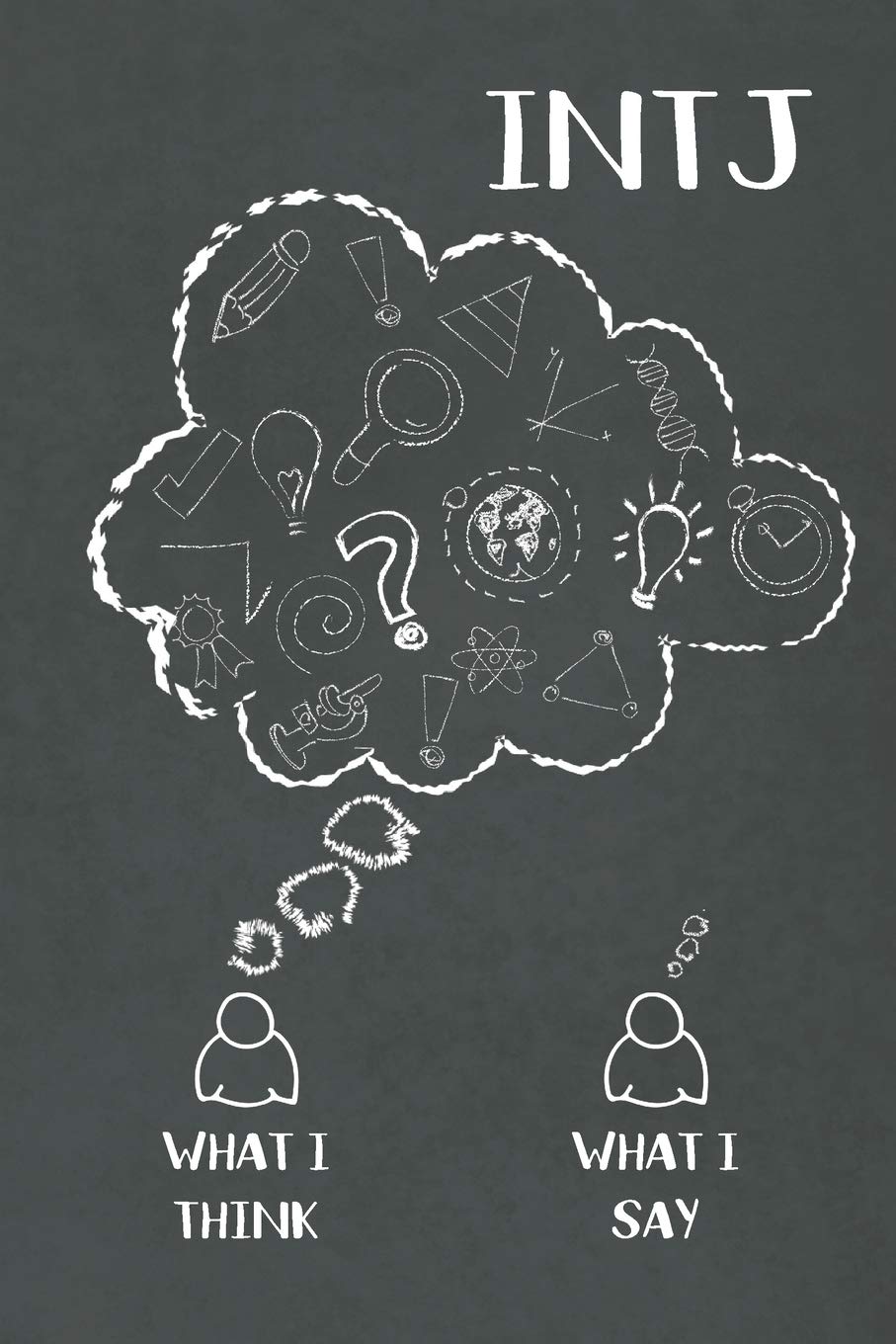 Intj What I Think What I Say Intj Gifts Mbti Lined Notebook Journal Featuring A Black Chalkboard Cognitive Monkey Press Amazon Com Books