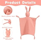 Vicloon Baby Comforter Blanket Rabbit Design 31x31 cm Pink Organic Cotton view 5