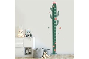 OCXEQJX Cactus Height Sticker Greenery Height Growth Chart Kids Self-Adhesive Height Wall Decals Creative Height Sticker Decor for Girls Kids Living Room Bedroom Nursery (Green)