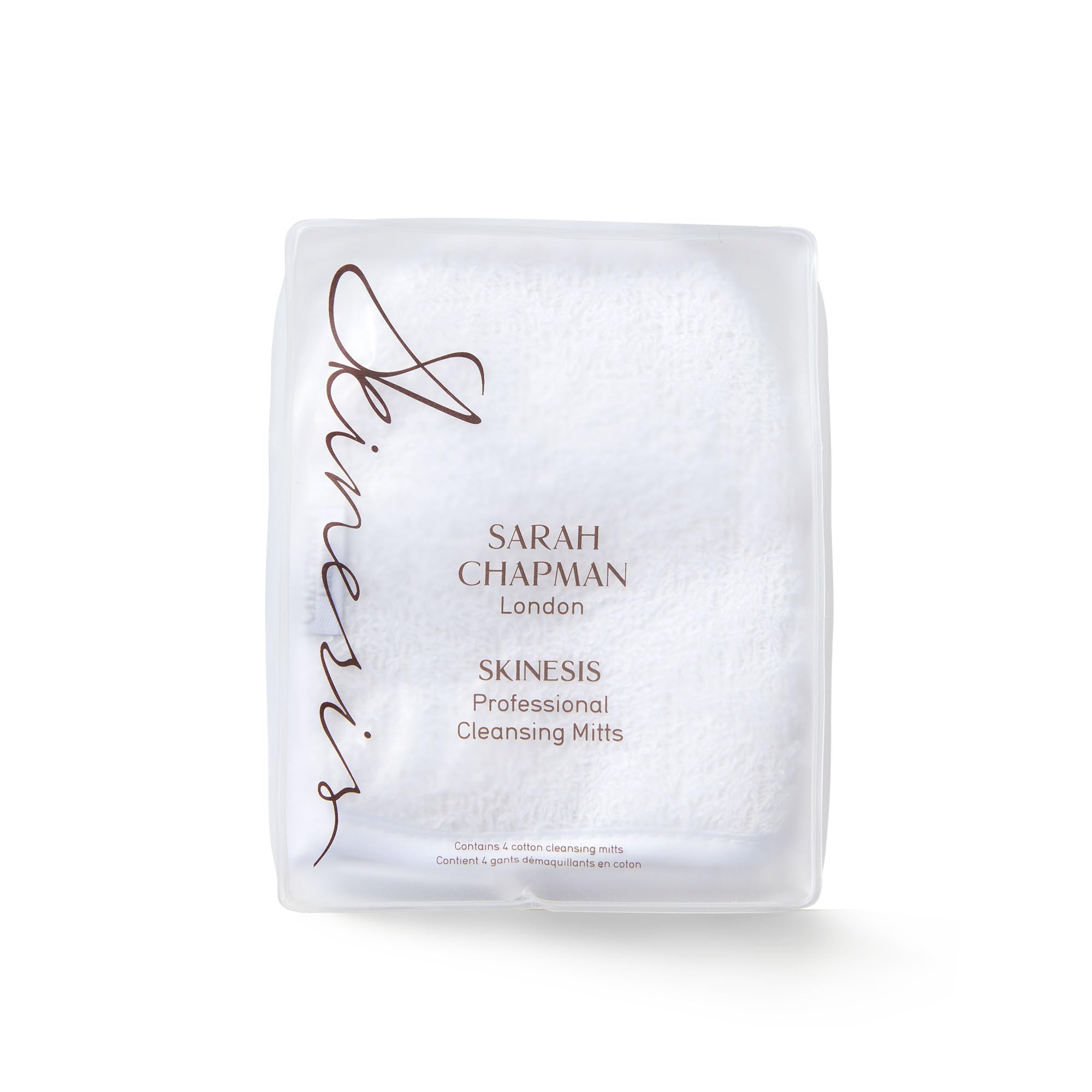 Sarah Chapman Skinesis Professional Cleansing Mitts – Dual-Sided Face & Eye Mitts for Makeup Removal & Gentle Exfoliation – Pack of 4