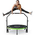 BCAN 40"/48" Foldable Mini Trampoline, Rebounder Trampoline for Adults, Adjustable Foam Handle, Exercise Rebounder for Adults Indoor/Garden Workout, Max Load 330lbs/440lbs