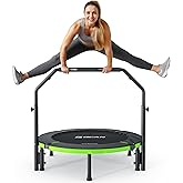 BCAN 40"/48" Foldable Mini Trampoline, Rebounder Trampoline for Adults, U/T Adjustable Foam Handle, Exercise Rebounder for Adults Indoor/Garden Workout, Max Load 330lbs/440lbs-2025