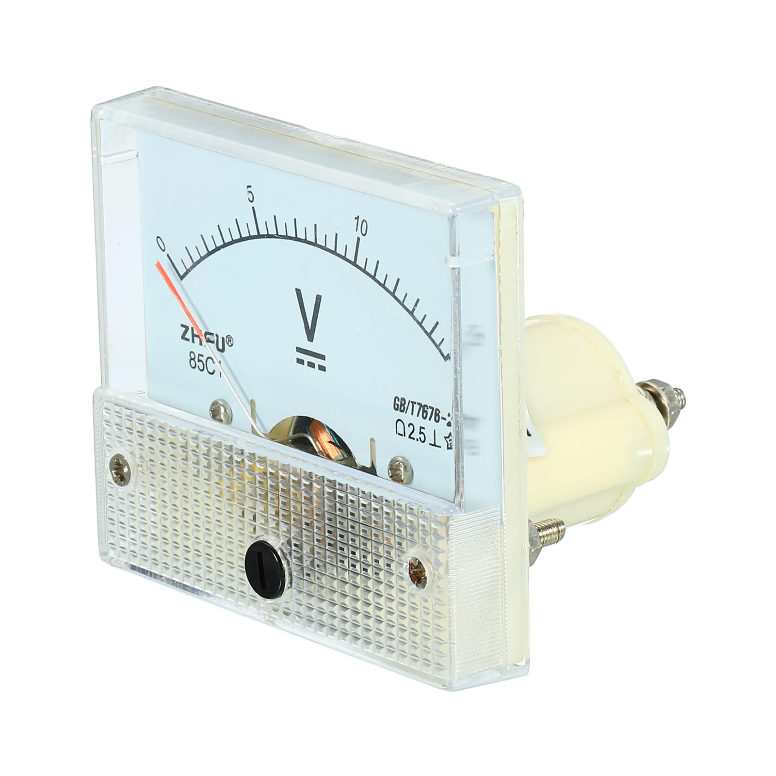 YOKIVE Analog Panel Voltmeter, 85C1 DC 0-15V Volt Meter Gauge, Great for Circuit Testing Measurement Equipment (Clear, White, Rectangle)