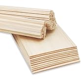 Barsha Space 150pc Balsa Wood Kit with Sticks &amp; Sheets | 10 Balsa Sheets (4x6in) + 140 Balsa Wood Sticks (1/8 &amp; 1/4in), Pre-Sanded Unfinished Model Wood for DIY Crafts &amp; Architecture