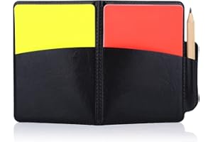 Soccer Referee Card, PVC Football Match Soccer Game Referee Notebook with Red and Yellow Card
