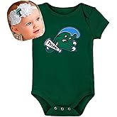 Future Tailgater Tulane Green Wave Baby Onesie and Shabby Bow Headband Set