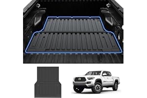 T TGBROS Truck Bed Mat for 2005-2023 Toyota Tacoma Accessories 5FT Bed Liner Double Cab All Weather TPE Heavy Duty Pickup Car Bed Cargo Mat Custom Fit Non-Slip Black