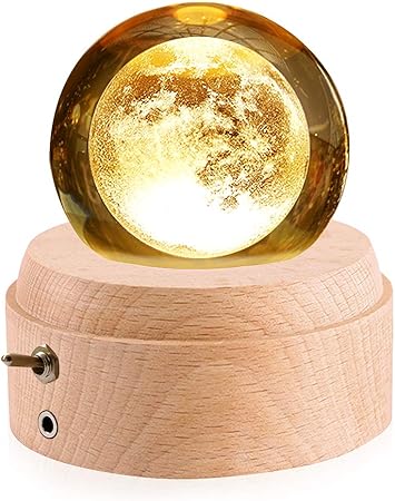 Amazon オルゴール 正規品 誕生日プレゼント 月のランプ クリスマス ギフト スノードーム 記念日 バレンタインデー 彼女 クリスタル ボール 間接照明 ベッドサイドランプ Ledライト Usb充電 投影機能 インテリア おしゃれ 木製 手作り結婚祝い 卒業祝い 女性 雑貨