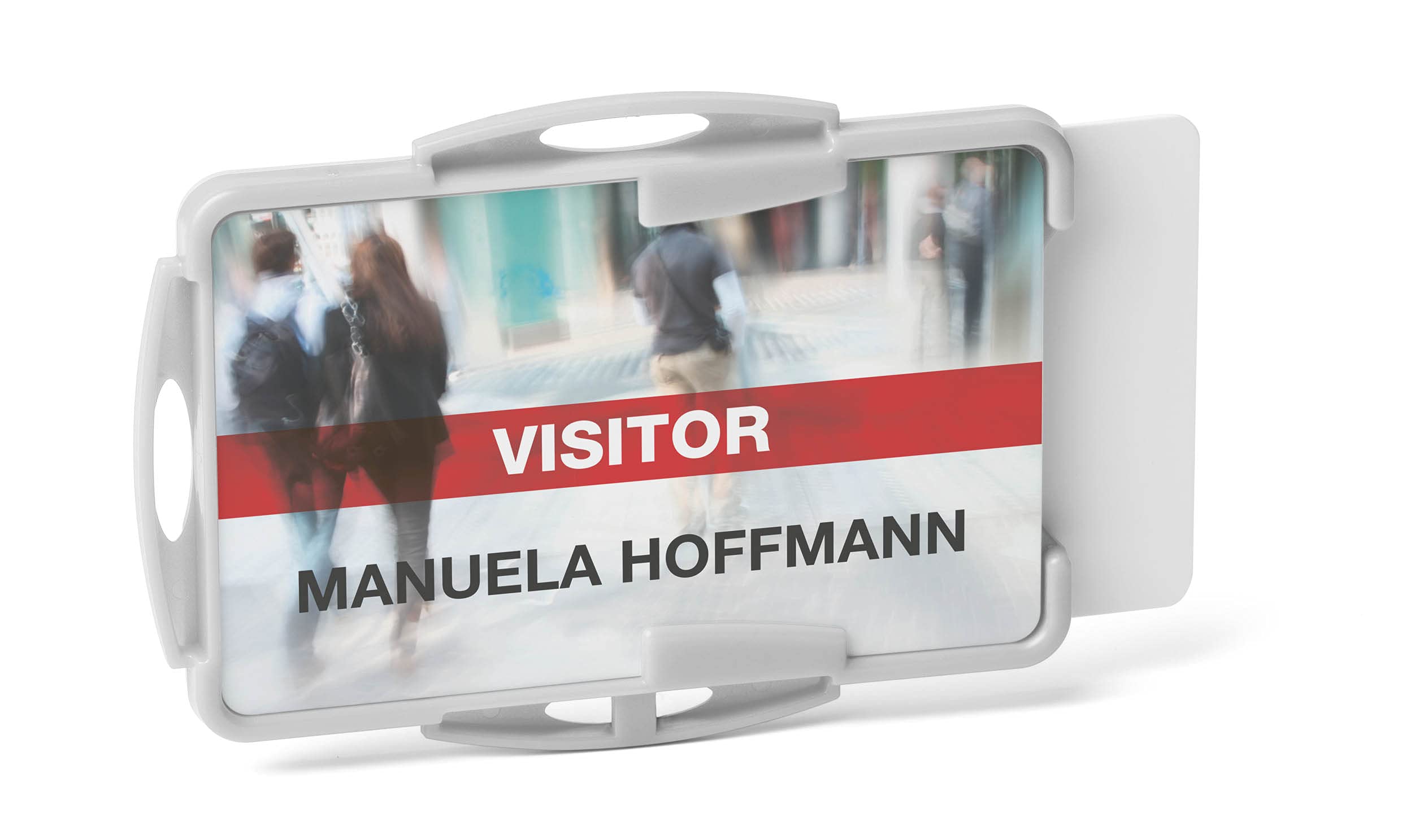 Durable Eco-Friendly ID Card Badge Holder - Grey - Recycled Plastic & Blue Angel Certified - Holds 2 ID Security Passes - Pack of 10