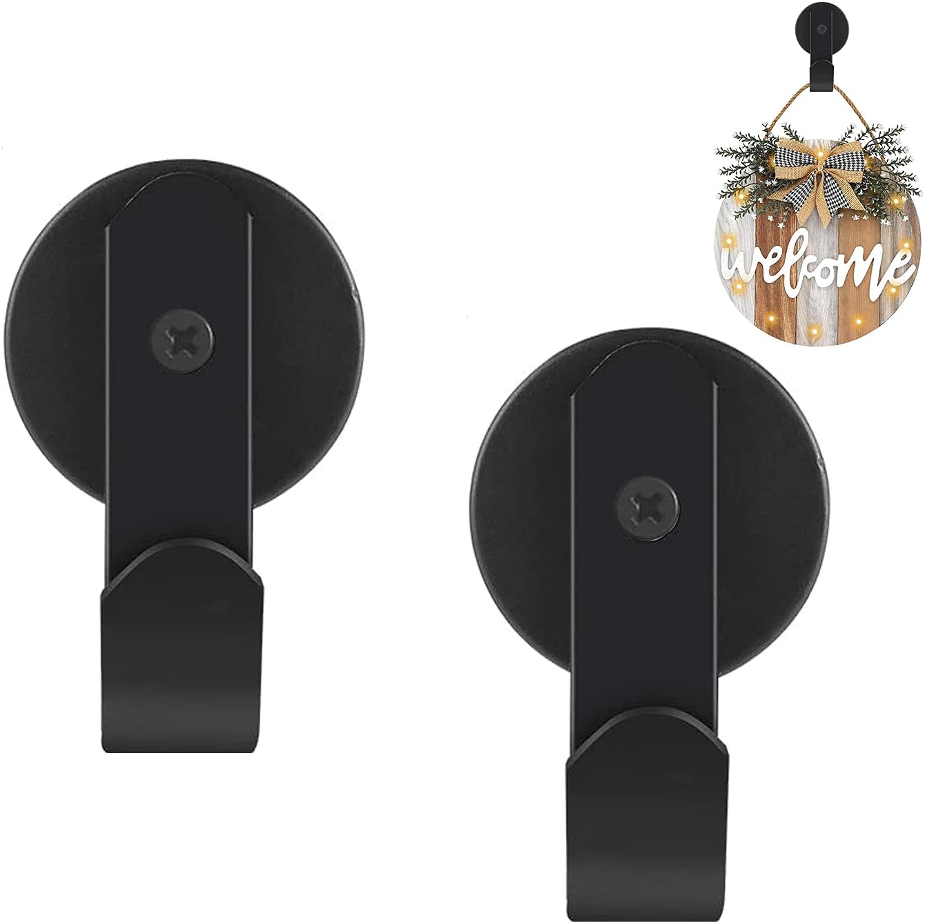 Wreath Hangers - UCINNOVATE 2 Pack Magnetic Wreath Hanger for Front Doors, Wreath Hook Wreath Holder for Metal Door, for Christmas Decorations, Refrigerator Christmas Wreaths Party Decoration Super Strong Magnetism