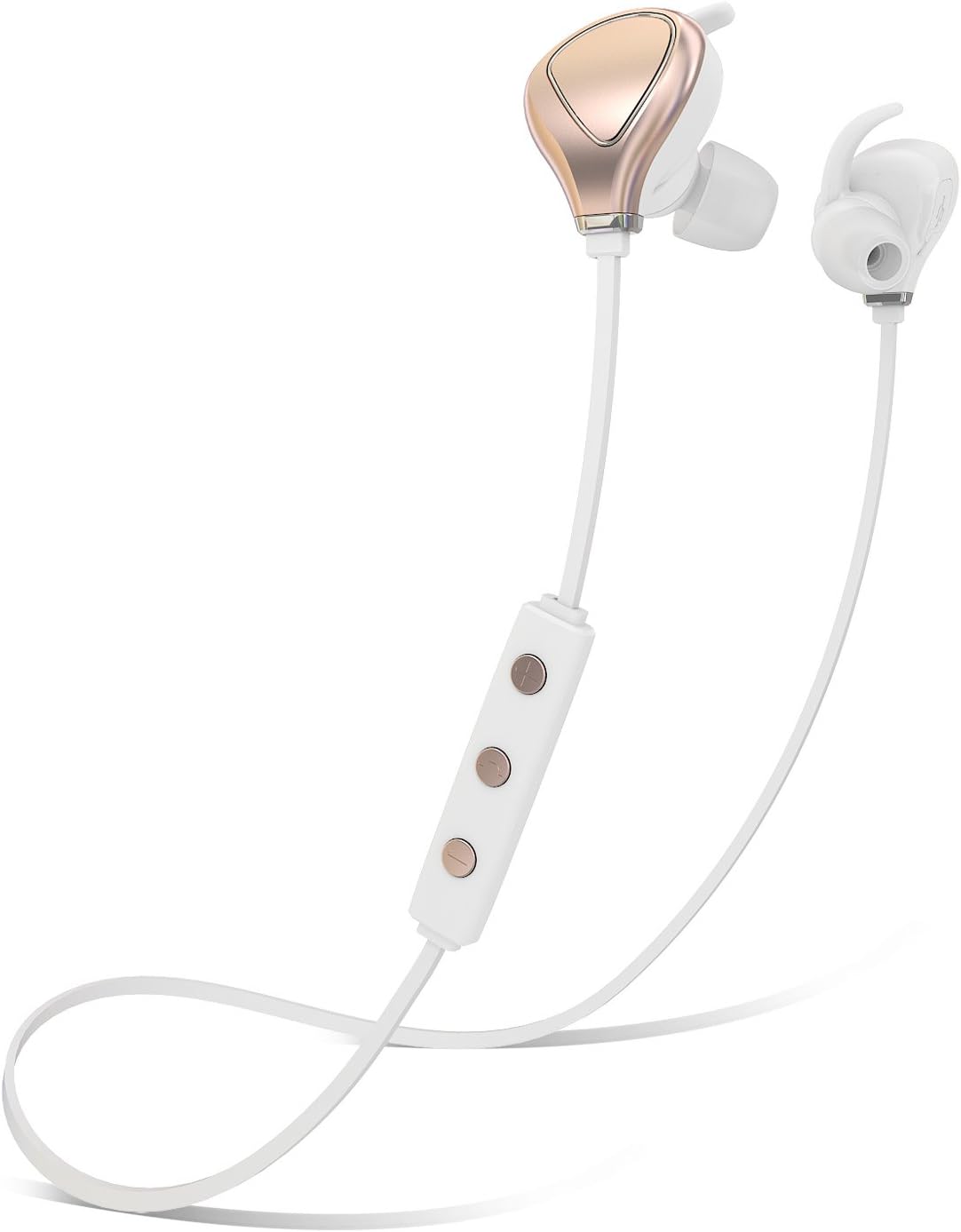 KINGWorld Bluetooth Headphones V4.1 Wireless Earbuds Sport Headset with Mic for iPhone X 6 6S 7 8 Plus Samsung Android Cell Phone(Rose Gold)