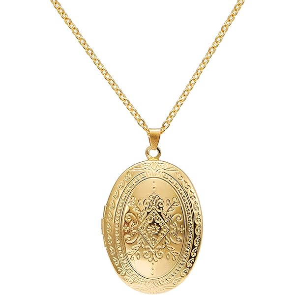 Amazon.com: Fuqimanman2020 Vintage Engraved Flower Locket