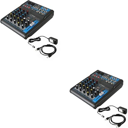 Amazon Com Pyle Pmxu43bt 4 Channel Sound Board Mixer System W Bluetooth Wireless Receiver Power Adapter Cable For Dj Studio Console Controller Audio Mixing 2 Pack Musical Instruments