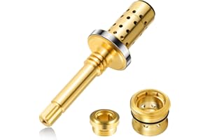 TANXURY REB-Valve Rebuild Kit Replacement for Symmons Temptrol Shower Valves, TA-10 Flow Control Spindle Assembly, TA-4 Hot and Cold Seats, Fix Tub/Shower Valve Leak, Without T-35 A/B disassembly tool, Brass