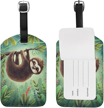 sloth luggage tag