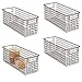 mDesign Slim Metal Wire Food Storage Organizer Basket with Handles - Organization in Kitchen Cabinets, Pantry Shelf, Bathroom, Laundry Room, Closets, Garage, Concerto Collection, 4 Pack, Bronze