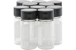 Kesell Mini Essential Oil Bottles Empty Sample Bottle, 5ml Glass Bottle with Write-on Spot Black Screw Cap, Pack of 10