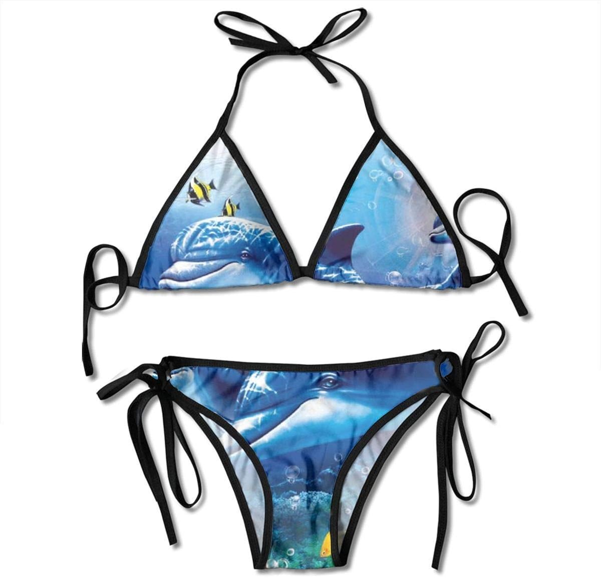 smartgood Marine Life Blue Sea World Coral Dolphin Bikini Set Beach