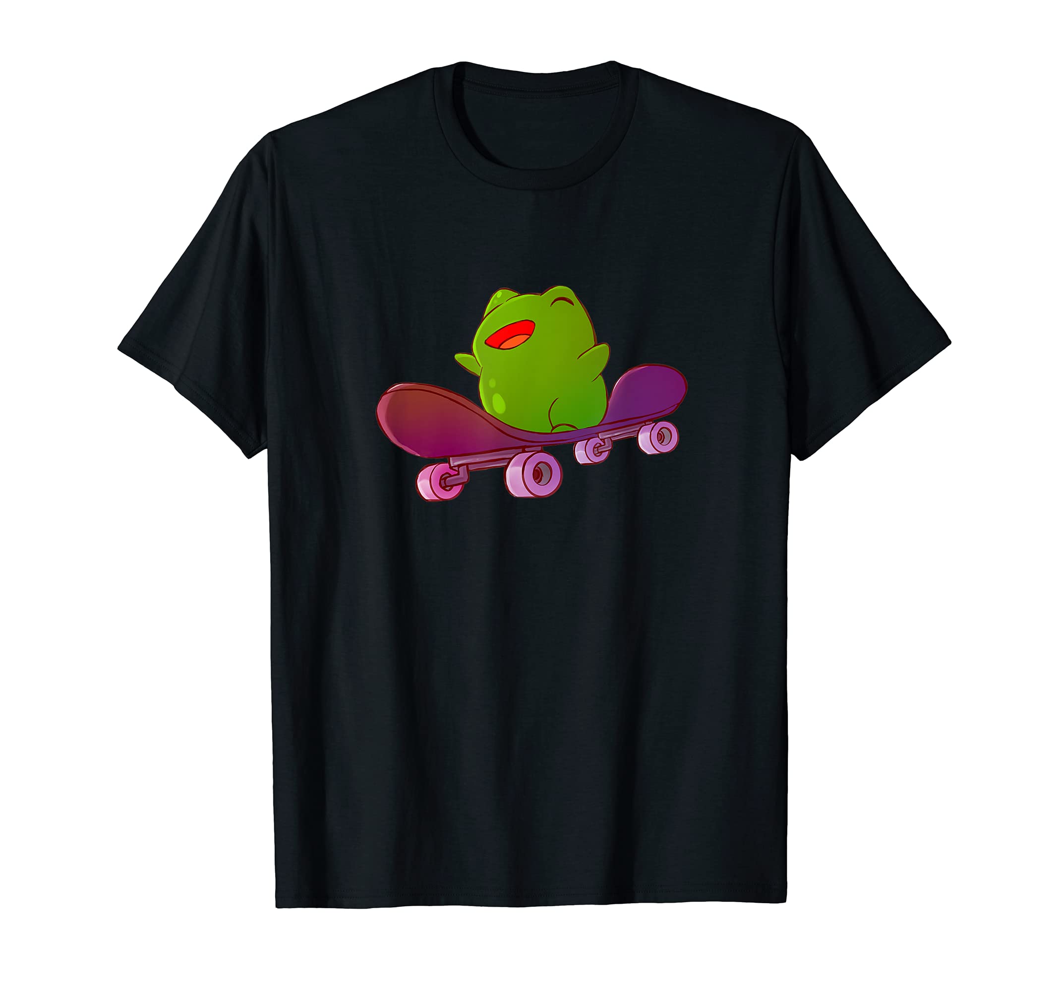 Cute Frog on Skateboard Kawaii Cottagecore Aesthetic T-Shirt