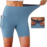 KOWBEAR Biker Shorts for Women Super Soft High Waisted Yoga Shorts 6” Tummy Control Workout Shorts with Pockets Running Gym