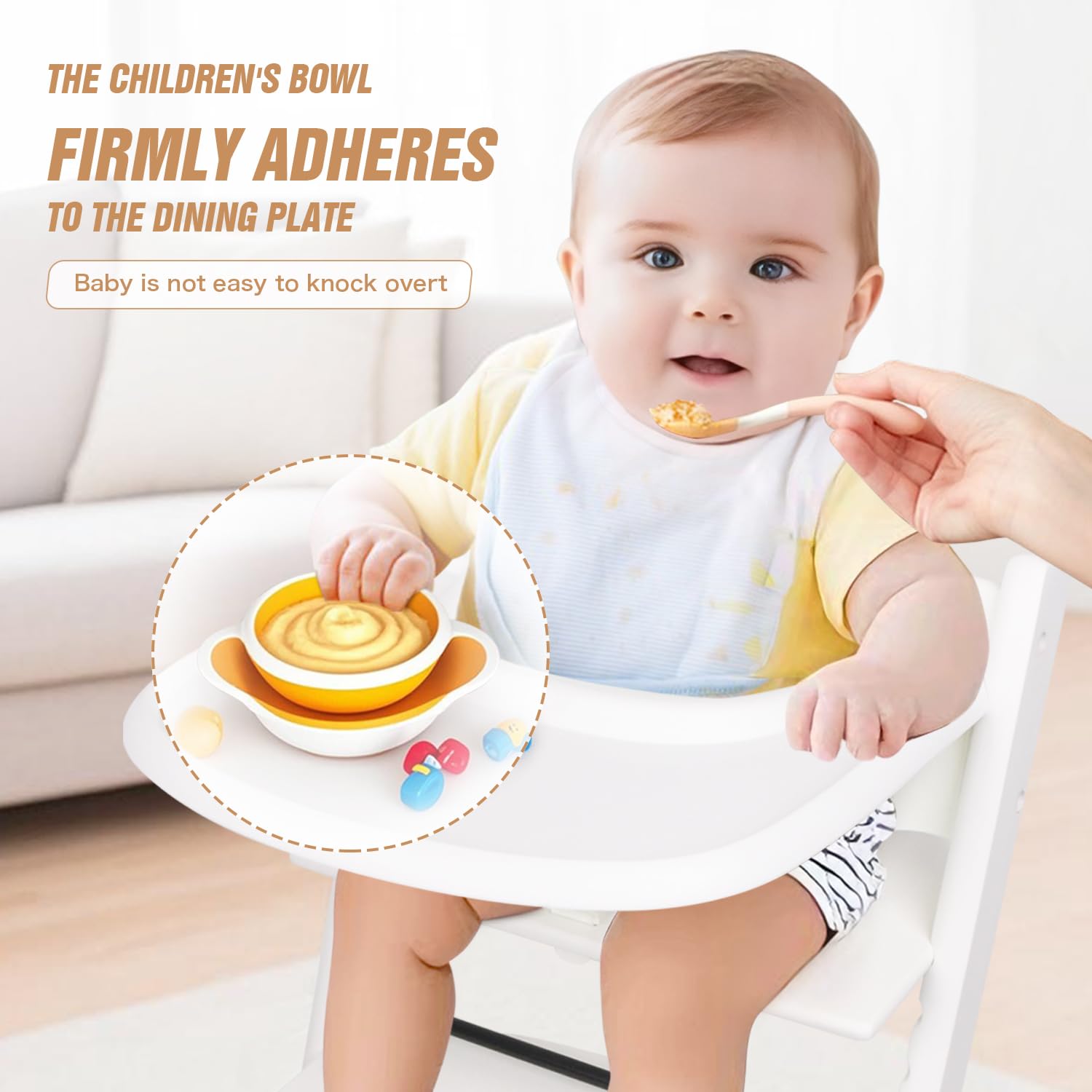 HLVEIN for Stokke Tripp Trapp Tray,White-Smooth Surface Powerful Suction,Easy to Clean,Compatible with Stokke Tripp Trapp Chair(V2 and Beyond),Made with BPA-Free Plastic