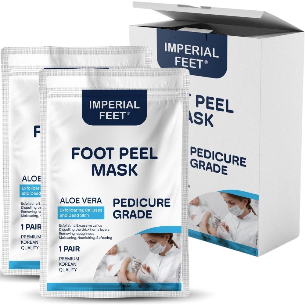 PEDICURE GRADE Foot Masks that Remove Dead Skin | Smooth and Soften foot peel mask for dry cracked feet Premium | Callus Removal | Imperial Feet