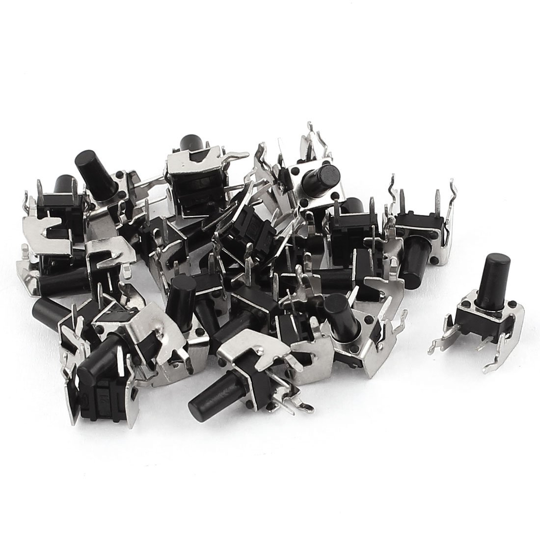 sourcingmap A15080400ux1018 PCB Mount 2Pin Right Angle Push Button Tactile Switch, 6 mm x 6 mm x 10 mm