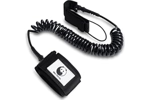 Slim Panda Premium Surf Board Leash,10 ft Spiral Sup Ankle Leash,Paddle Board Leash,6.8mm Legrope Strap,No Kink,for Longboards,Stand Up Paddle Boards,Paddleboard