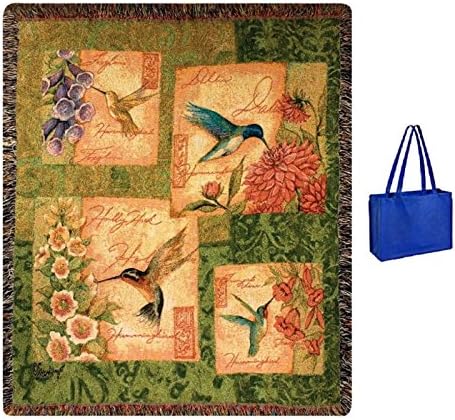 Hummingbird Wings and Blossoms Inspirational Throw &amp; Tote 2 Piece Gift Set