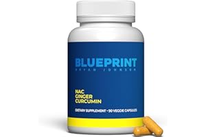 Blueprint Bryan Johnson NAC Supplement - Promotes Stress Relief, Immune System Function, Respiratory Health - Includes N-Acetyl-L-Cysteine, Ginger, Curcuminoids - Detoxifying - Vegan (30 Servings)