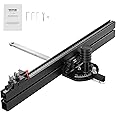 VEVOR Precision Miter Gauge, Standard Slot 3/4'' x 3/8'', Aluminum Alloy Table Saw Miter Gauge with 24 in Grating 15 Angle St