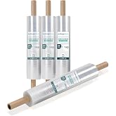 PackageZoom 20 inch x 1000 Feet Stretch Wrap With Handle, Clear Stretch Film, 4 Rolls