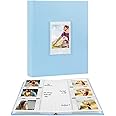 Photo Album for Fujifilm Instax Mini Camera, Leather Cover, 180 Pockets 2x3 Photo Album with Writing Space for Instax Mini 12 11 9 40 8 7 Evo LiPlay Instant Camera (Blue)