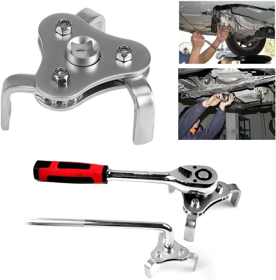 TOPINCN Oil Filter Wrench Oil Filter Key Car Truck Adjustable Two Way Oil Filter Key Wrench Tool 3 Jaw Repair Removal Tool - Image 4