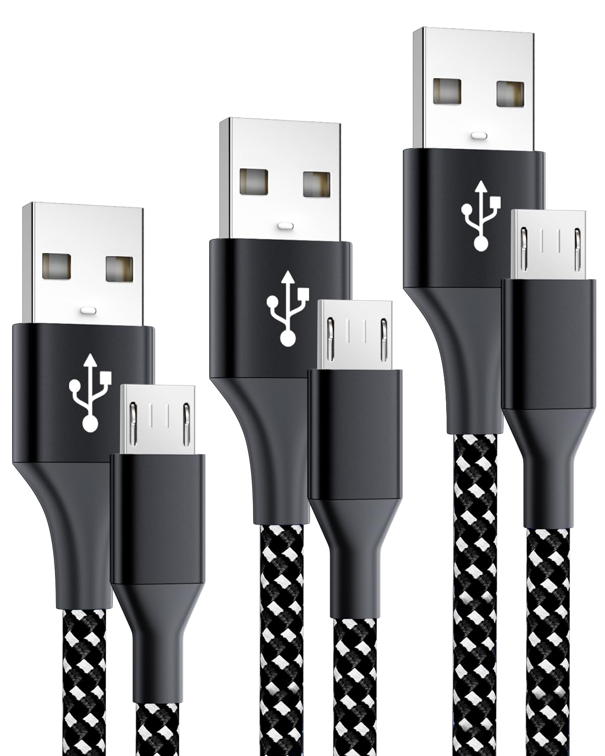 SCOVEE PS4 Controller Charger Cable 3-Pack 6FT for Xbox One Controller Dualshock 4,PS4 Charging Cord,Nylon Braided Micro USB Data Sync Cable for PlayStation 4 PS Slim Pro,Charge and Play Wire 6 ft