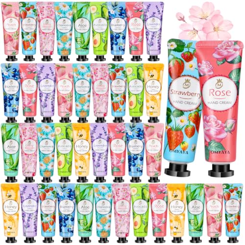 Crema de manos 40 unidades, mini crema manos 10 aromas,Set crema manos regalo mujere,set hand cream mujer para muy secas, ideal para compañeras, cumpleaños,calendarios de Adviento,Navidad,San Valentín